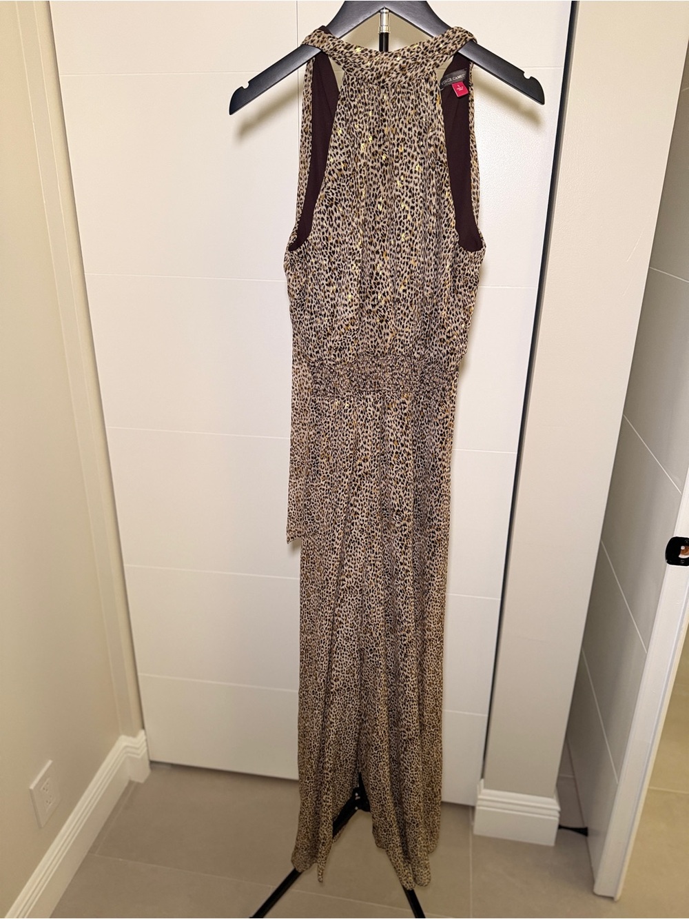 Vince Camuto Leopard Print Wide-Leg Jumpsuit — Size Small